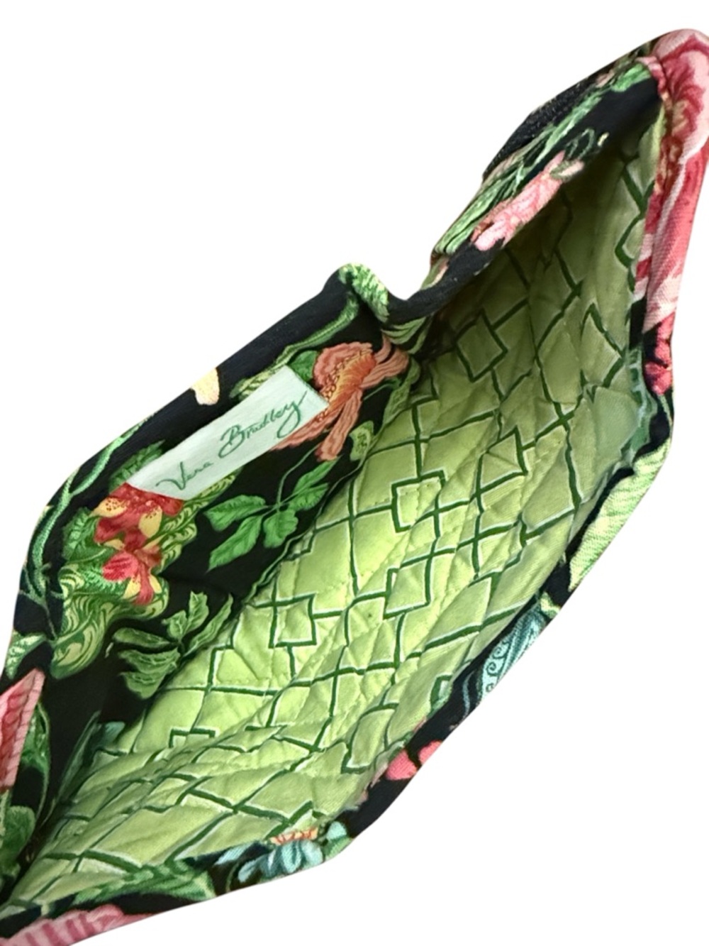 Vera Bradley Botanica Bag & Wallet Set Black Green Floral Quilted USA Retired - Picture 9 of 16